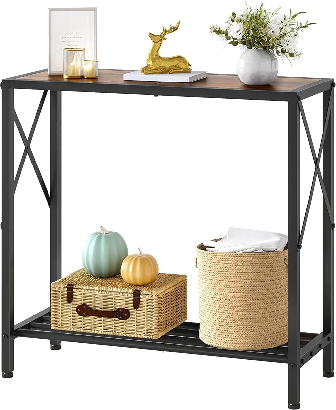 Tajsoon Console Table 28.3''L, 2 Tier Narrow Entryway Table by Tajsoon