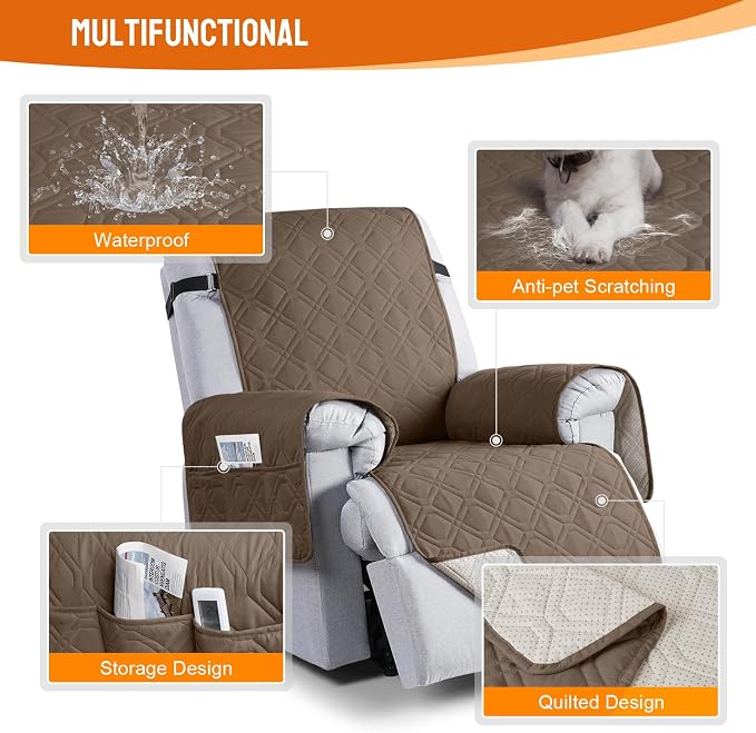 VANSOFY 100% Waterproof Recliner Chair Covers, Recliner Cover Non-Slip Dog - Image 5