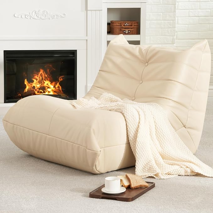 Hobestluk Giant Bean Bag Chair Lazy Floor Sofa, Memory Foam Fireside Sofa by YourHomeDeservesMore