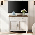 WAMPAT Farmhouse TV Stand for TVs Up to 43 inch, Wood Universal TV Stand by WAMPAT