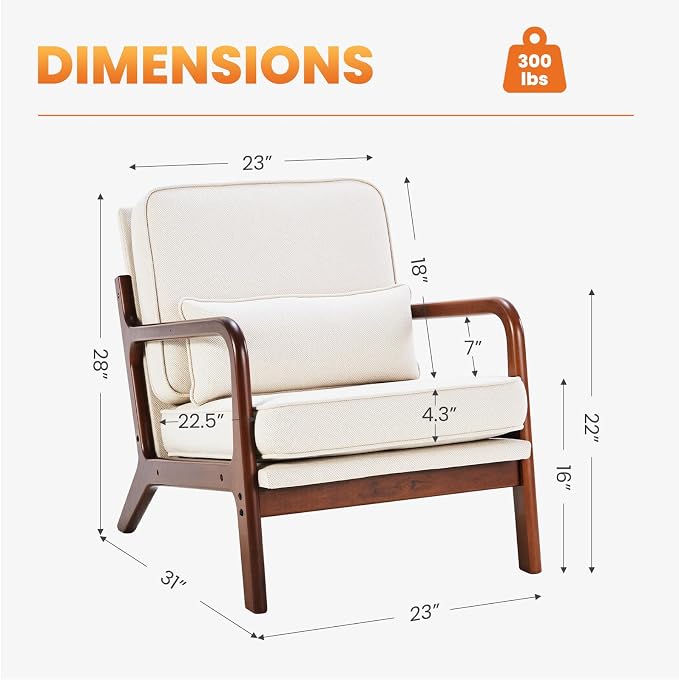 DUMOS Accent Chair Mid Century Modern Chair - Image 3