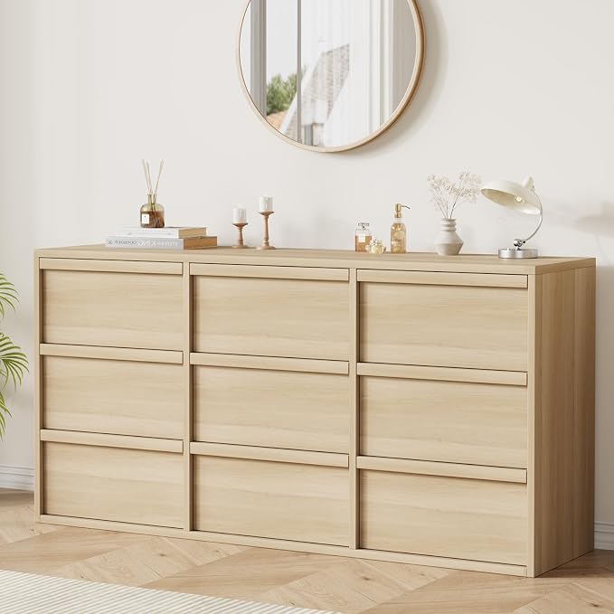 Garvee 9 Dresser for Bedroom, 58.7" Wide Dresser, Freestanding Horizontal Drawer by Garvee