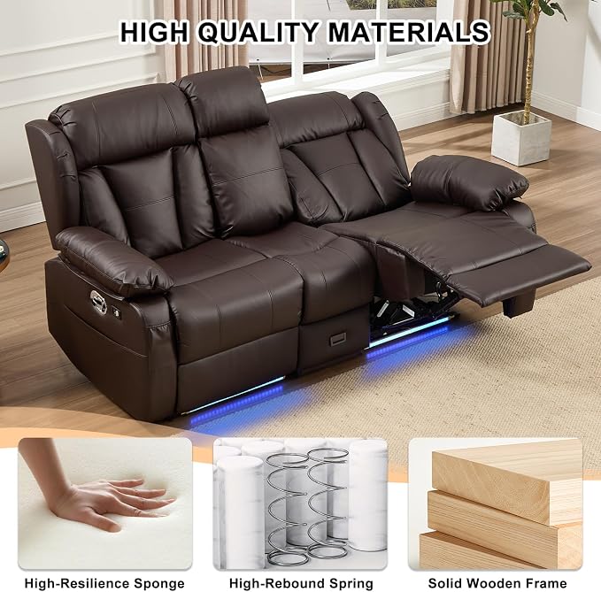 Loveseat Recliner Sofa, RV Recliner Couch, Manual Reclining Loveseat - Image 8