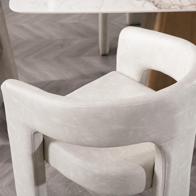 BESTANO Modern PU Leather Upholstered Dining Chairs - Image 5