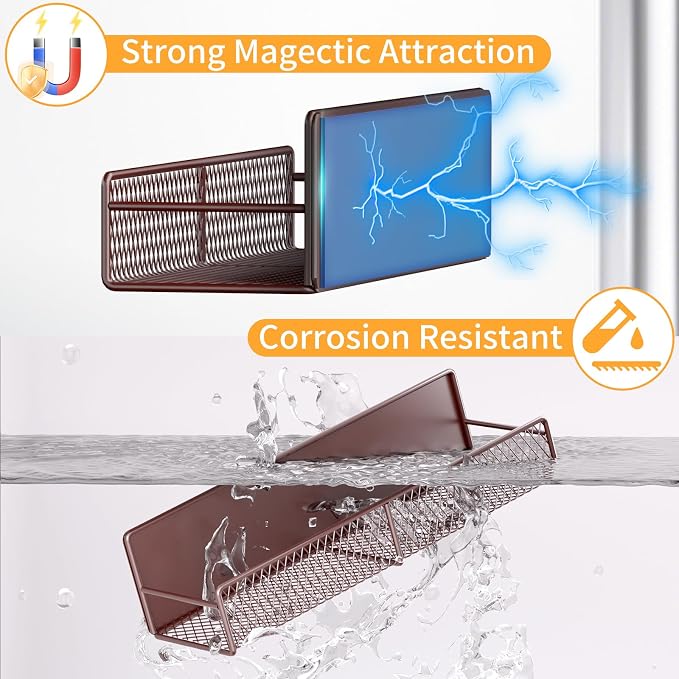 DTUQYX Magnetic Spice Rack for Refrigerator, 4 Pack 100% Metal Strong Magnet - Image 4