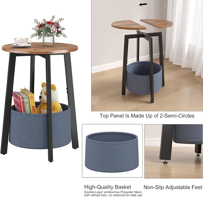 sthmec Small Round Side End Table Set of 2 - Image 7
