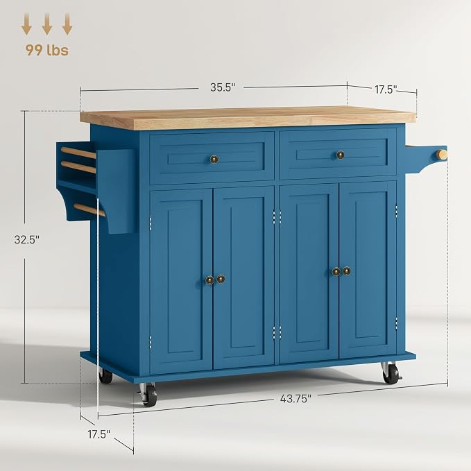 HOMCOM Kitchen Island Cart - Image 7
