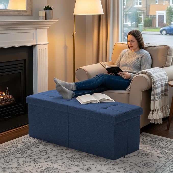 35-INCH Storage Ottoman Bench, Footrest - Image 6