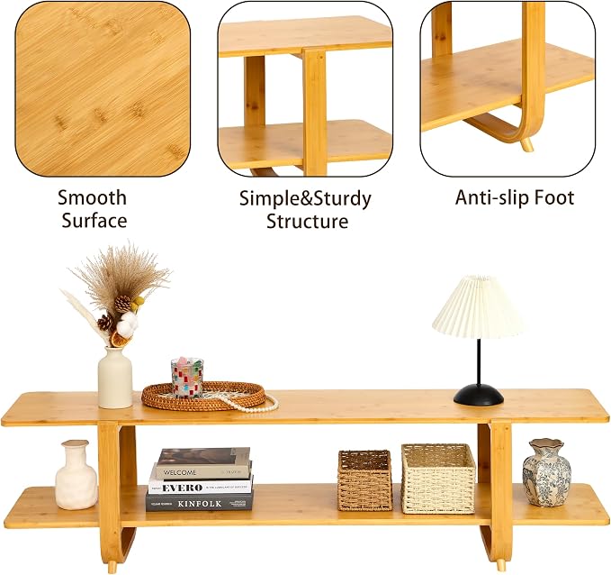 Bamboo TV Stand for TVs up to 65", Accent Entertainment Center - Image 6