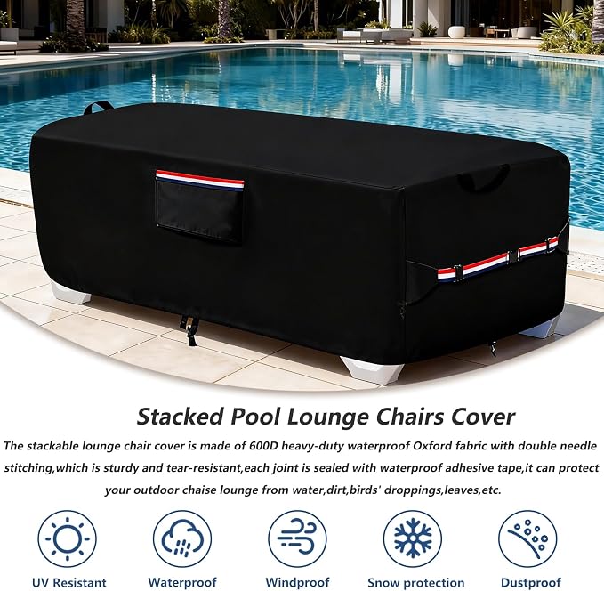 600D Heavy Duty Outdoor Waterproof Lounge Chair Cover - Image 3