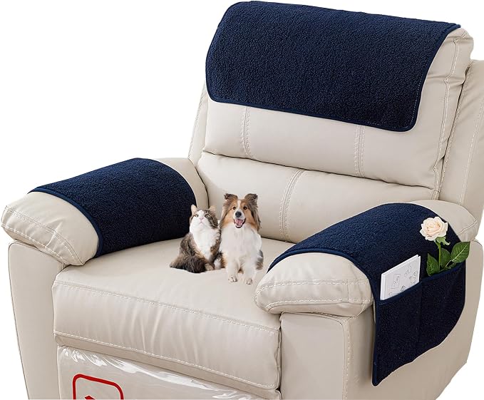 Armrest Covers - Arm Chair Covers Set of 3 Recliner Chair Covers, by Obliqwin