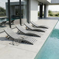 Folding HDPE Pool Lounge Chairs Set of 4, Pre-Assembled Outdoor Chaise Lounge by YourPerfectOutdoorEscape