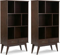 SIMPLIHOME Draper 35 inch Mid-Century Modern Bookcase and Storage Unit in by SimpliHome