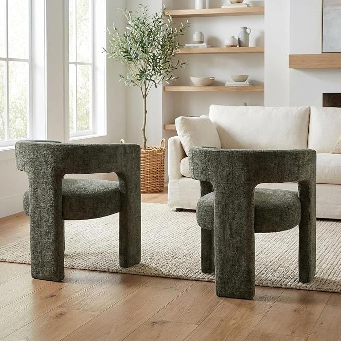 Jofran Gwen Jacquard Upholstered Accent Chair, Modern Luxury Plush Sculptural - Image 9