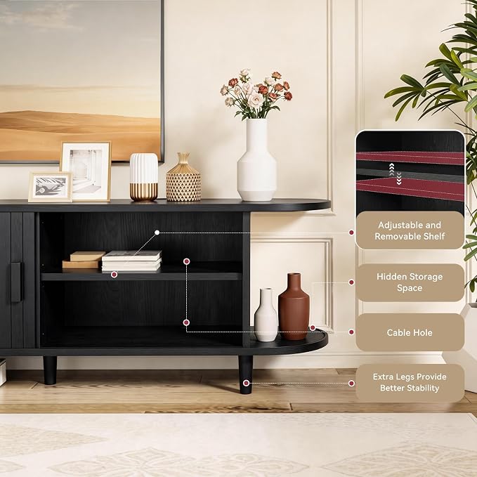 70" Mid Century Modern TV Stand - Image 6