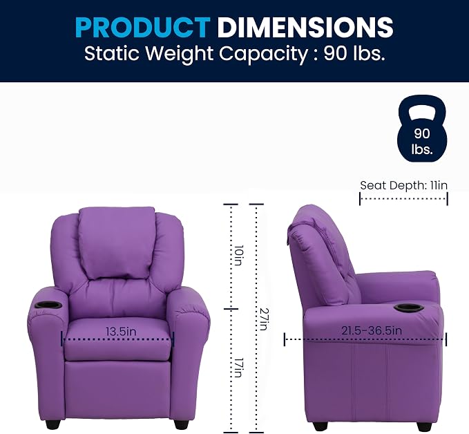 Flash Furniture Vana Vinyl Kids Recliner - Image 2