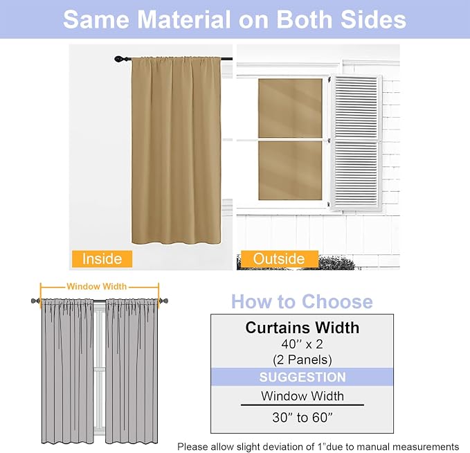Simplebrand Ava Gold Short Blackout Curtains - Image 8