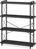 HCHQHS Bookshelf, 4-Tier Industrial Bookcase, Freestanding Tall Bookshelves by HCHQHS