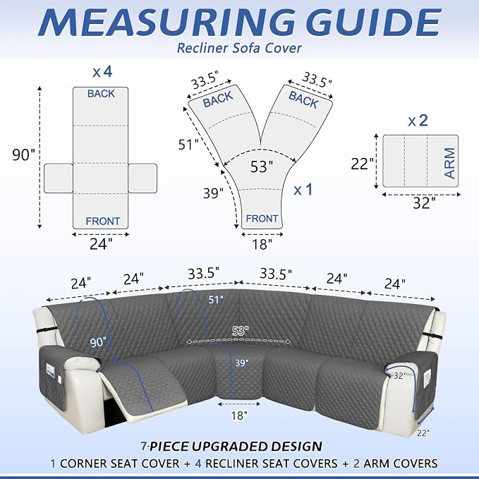 Arfntevss Recliner Sectional Couch Covers 1OO% Waterproof L Shape Sofa Cover - Image 2