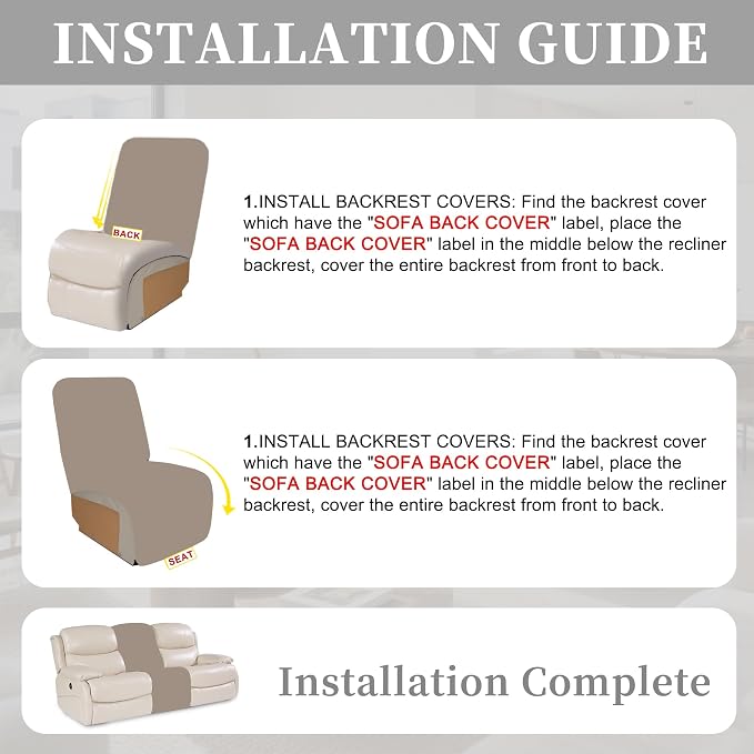 100% Waterproof Sectional Recliner Couch Covers - Image 7