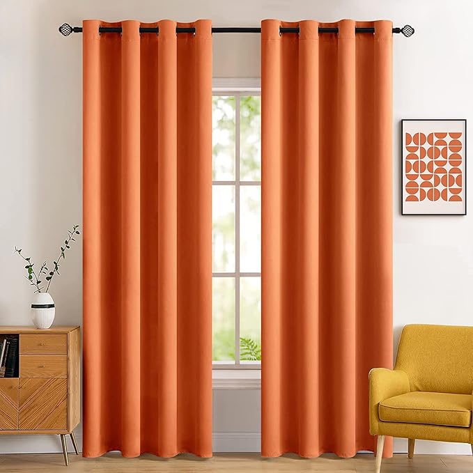 MIULEE 72" Long Room Darkening Curtains Thermal Insulated Drapes Solid Window by MIULEE