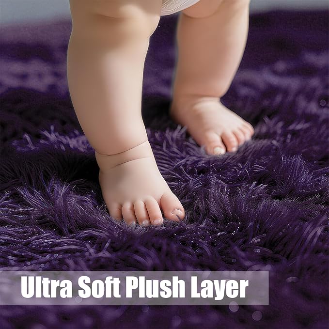 Shag Area Rug for Bedroom 4x6, Soft Fuzzy Rug Non-Shedding Indoor Plush Carpet - Image 2