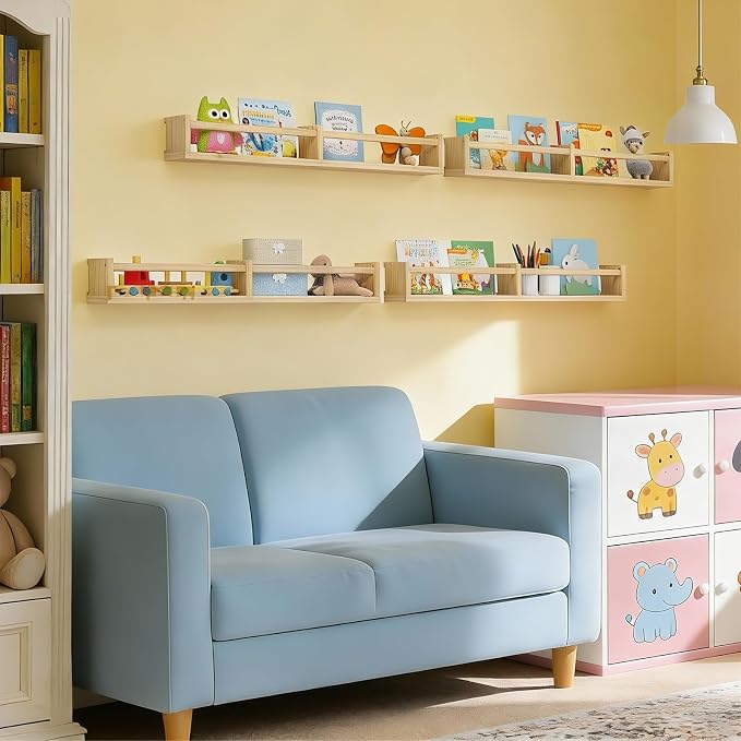 Fixwal Nursery Book Shelves, 32 Inch Floating Bookshelves - Image 4