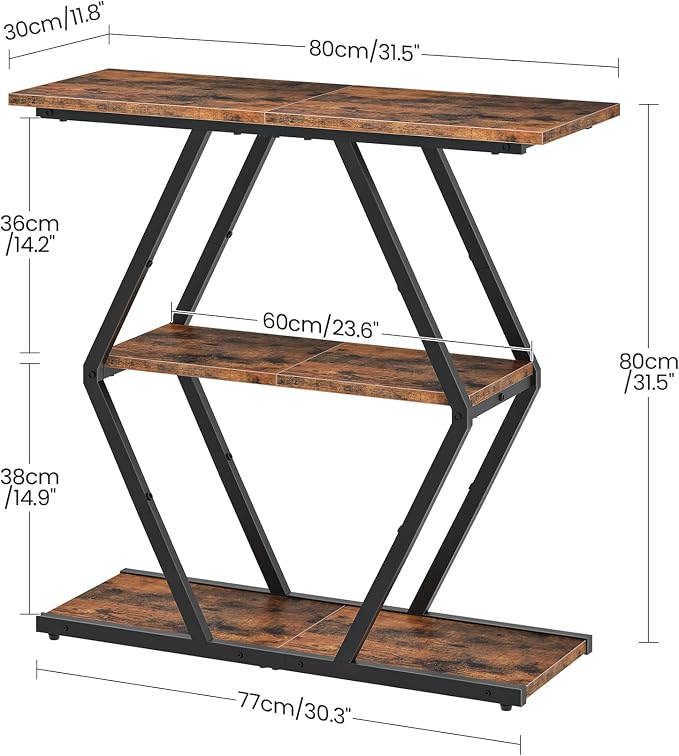CHOEZON 3-Tier Console Table, Entryway Table, Sofa Table - Image 2