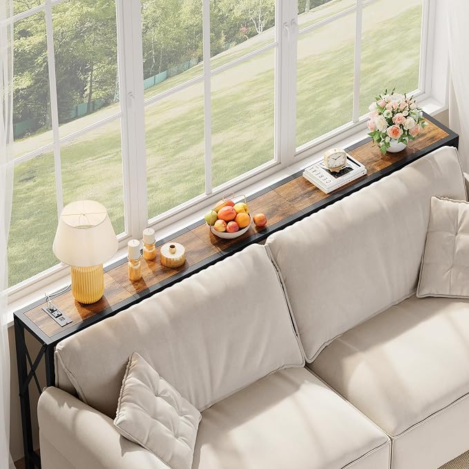 Gewudraw 70 in Skinny Sofa Table Behind Couch, Console Table - Image 4