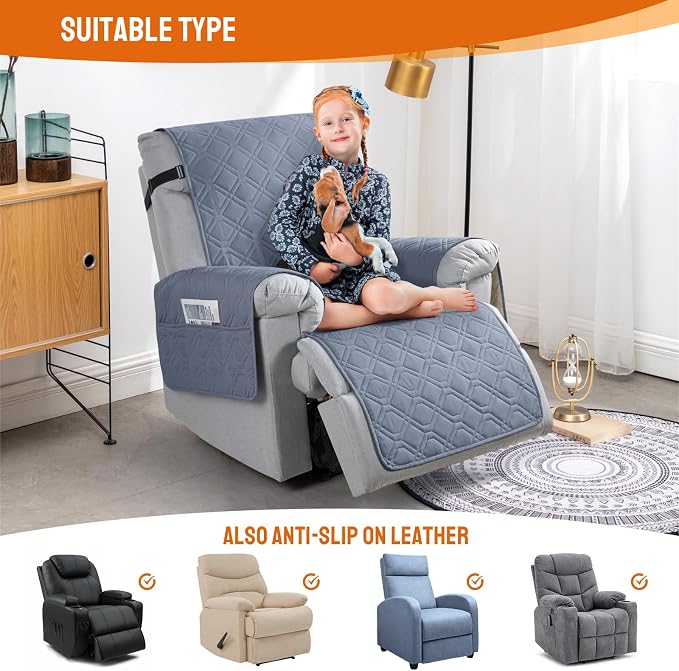 VANSOFY 100% Waterproof Recliner Chair Covers, Recliner Cover Non-Slip Dog - Image 5