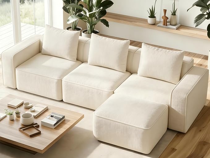 Welzona 103" Modular Sectional Sofa, Minimalist Comfy Cloud Couch Sectional by WelzonaDirect