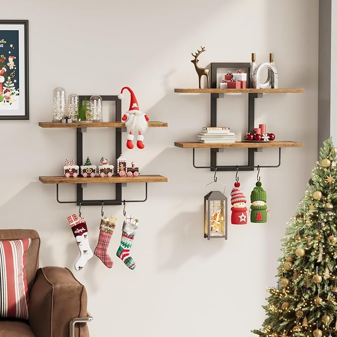 Creso hom Floating Shelves for Wall Set of 2, Wood Wall Shelf - Image 8