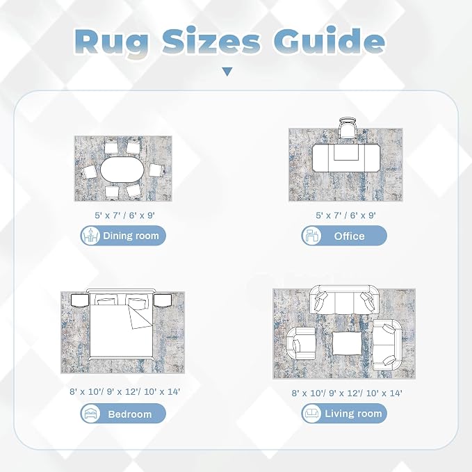 pmtsns Area Rugs 6x9 for Living Room: Washable Rug Modern Abstract Neutral Soft - Image 8