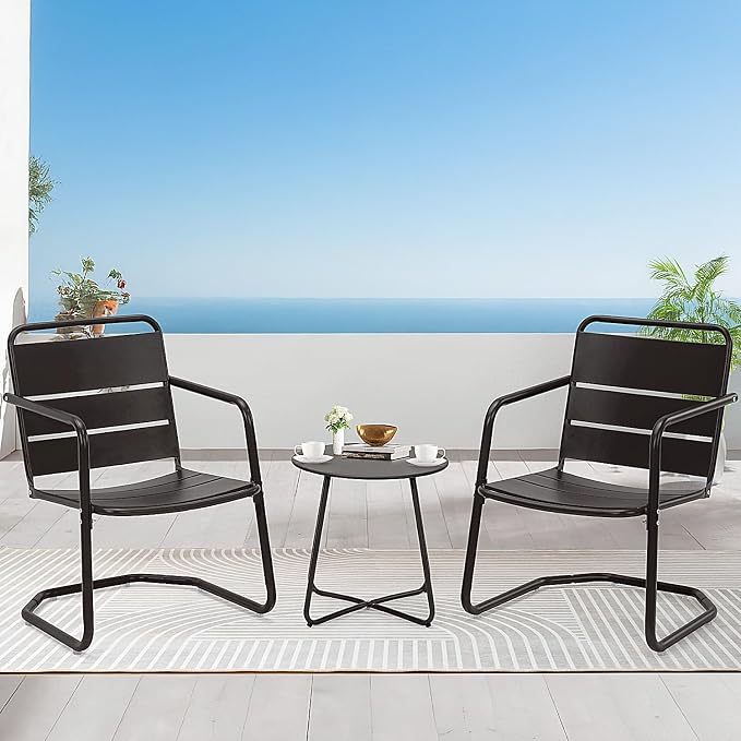 MELLCOM 3 Piece Patio Set, Small Patio Furniture Set by MELLCOM