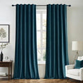 MIULEE Blue Velvet Curtains 90 inches 2 Panels by MIULEE