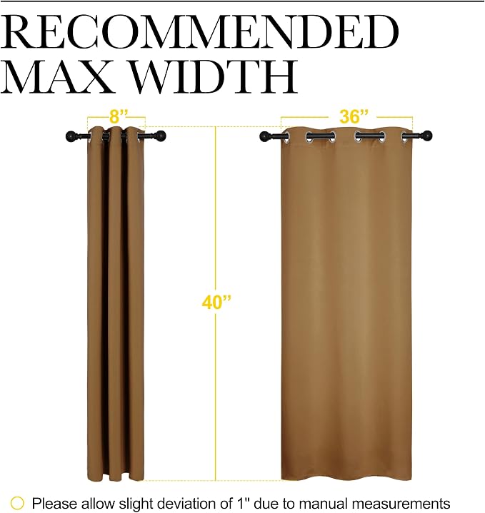 NICETOWN Sleek Blackout Curtains 40 inches Length - Image 7