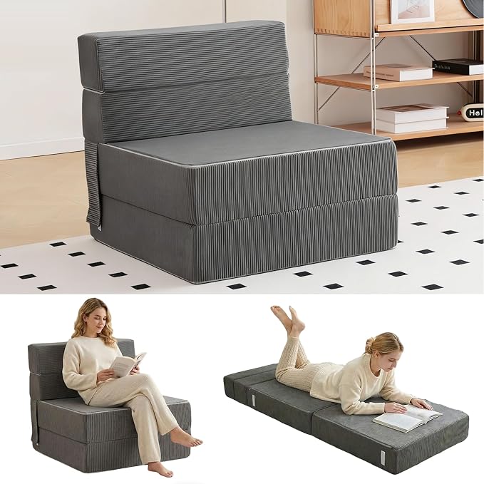 HJAHHSM Small Couch Boneless Futon Sleeper Sofa Bed Cloud Lounge Reading Chair by Unknown