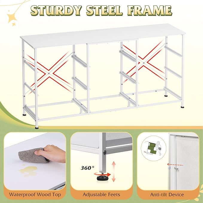 WLIVE 54''W Dresser for Bedroom, 65 inch TV, Wide Chest of Drawers - Image 7