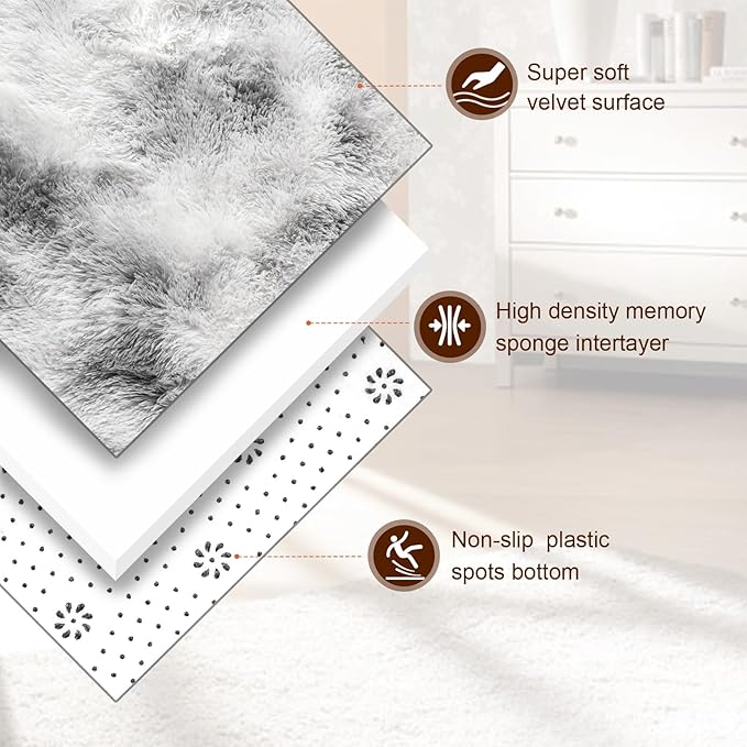 TWINNIS Super Soft Shaggy Rugs Fluffy Carpets 5x7 Feet, Indoor Modern Plush - Image 2
