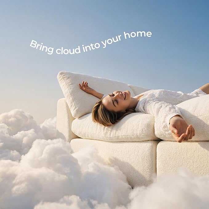 Amsleekey 108" Cloud Sectional Couches, - Image 6
