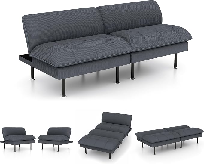 Ribilake 3 Sets 70" Futon Sofa Bed, 4 in 1 Multi-Function Couch Sleeper - Image 3