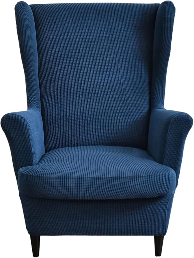HAOYONG Jacquard Wingback Chair Cover Thickening Wing Armchair Covers Set of 2 by HAOYONG