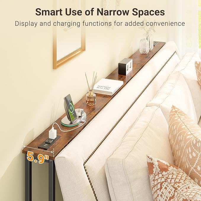 ELYKEN 5.9" Narrow Console Sofa Table - Image 4