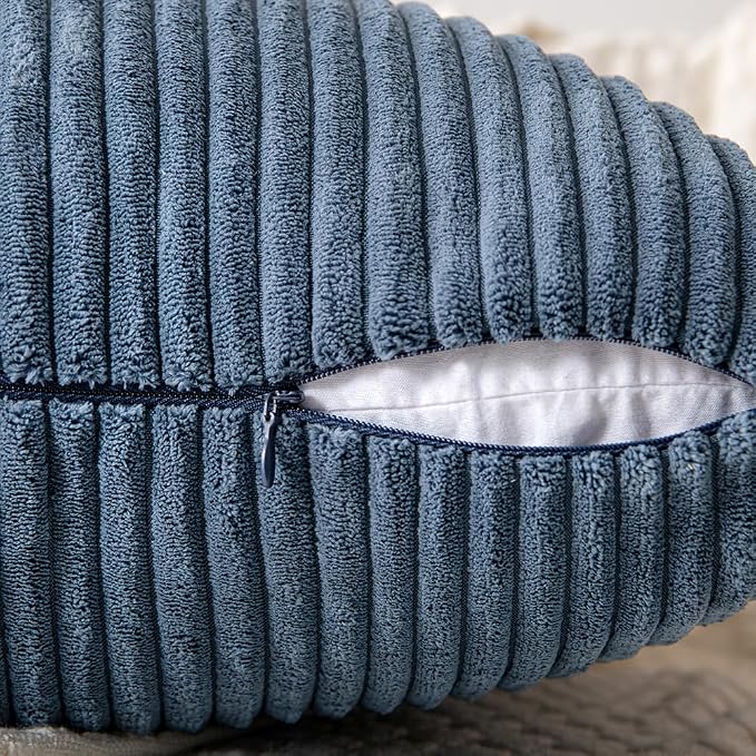 MIULEE Blue Decorative Throw Pillow Covers 16x16 Inch - Image 3