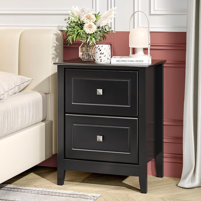 VINGLI 18.9" W Black Nightstand Set of 2 - Image 3