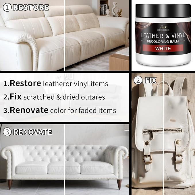 Leather Recoloring Balm with 100ml Mink Oil, Car Seats, Dye & Restorer - Image 4