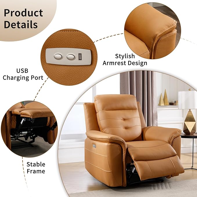 ANJ 3-Piece Faux Leather Power Recliner Sofa Set - Image 4