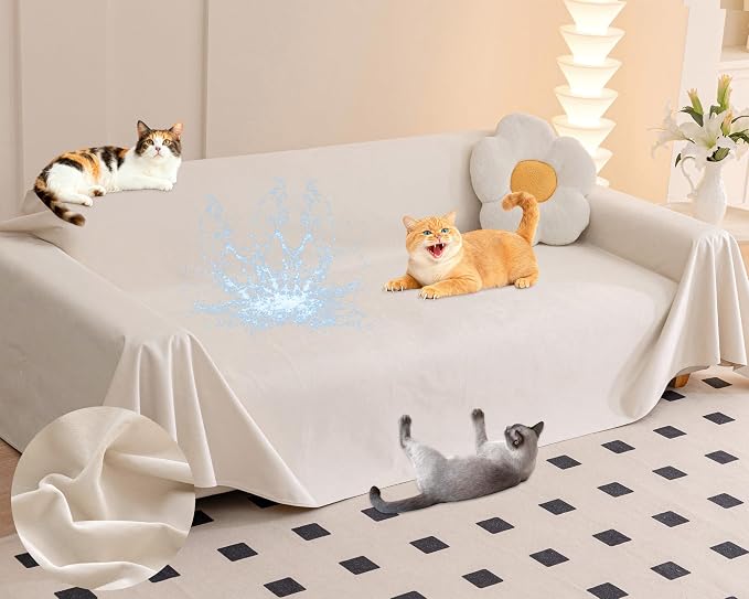 Loiion Velvet Sofa Cover, Ultra Soft Waterproof Non-Slip Couch Cover by Loiion