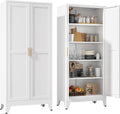 YAUWOH 71''Metal Cabinet with 4 Adjustable Shelves, 5-Tier Pantry Storage by YAUWOHFactoryOutletsColorfulMetalFurniture