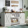 4 EVER WINNER Farmhouse Coffee Bar Cabinet, Kitchen Storage Cabinet, Coffee by 4EVERWINNER